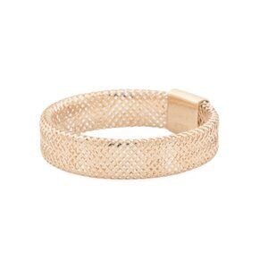 GOLDEN CLEF Gold Made In Italy 14k Gold Adjustable Mesh Ring